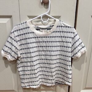 Madewell Everyday Crop Tee in Jacquard Stripe Small